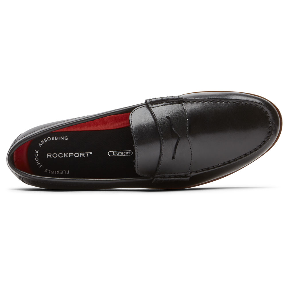 Rockport Loafers For Mens Black - Curtys Penny - MA3715286